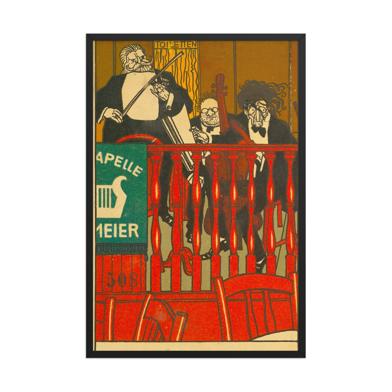 Moriz Jung, Salon Orchestra Meier, 1911, Framed