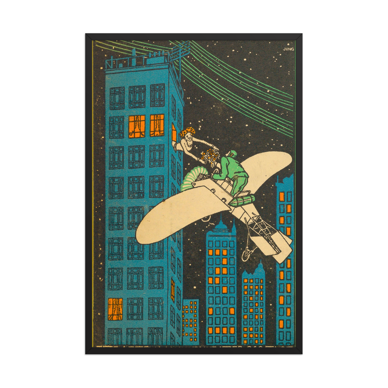 Moriz Jung, Tête á Tête on the 968th Floor of a Skyscraper, Framed