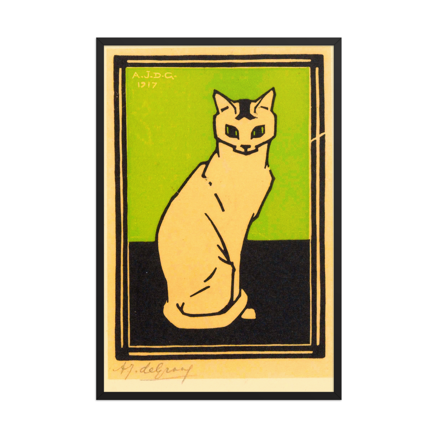 Julie de Graag, Zittende Kat 2, Framed