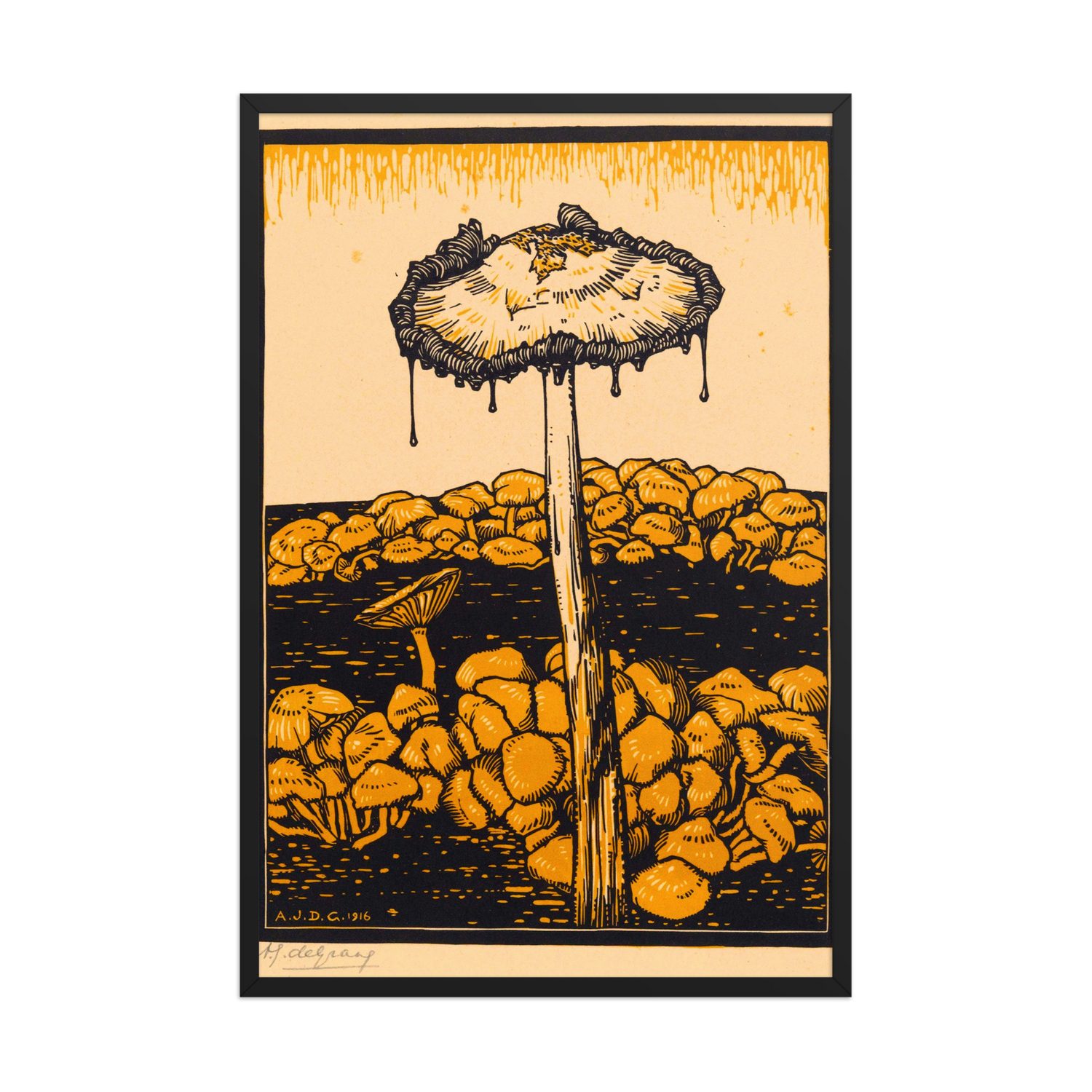 Julie de Graag, Druipende Paddenstoel, 1916, Framed