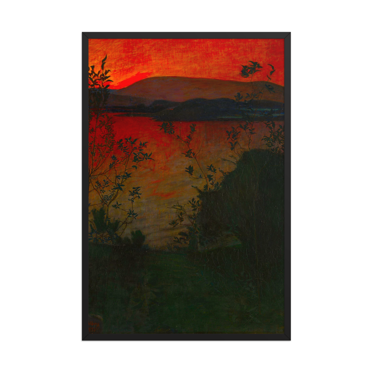 Harald Sohlberg, Evening Glow, 1893, Framed