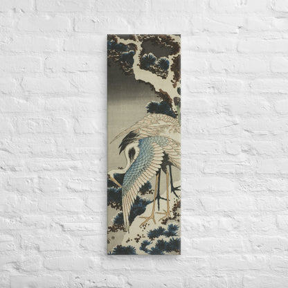 Katsushika Hokusai, Cranes on snow covered pine, 1834, Canvas