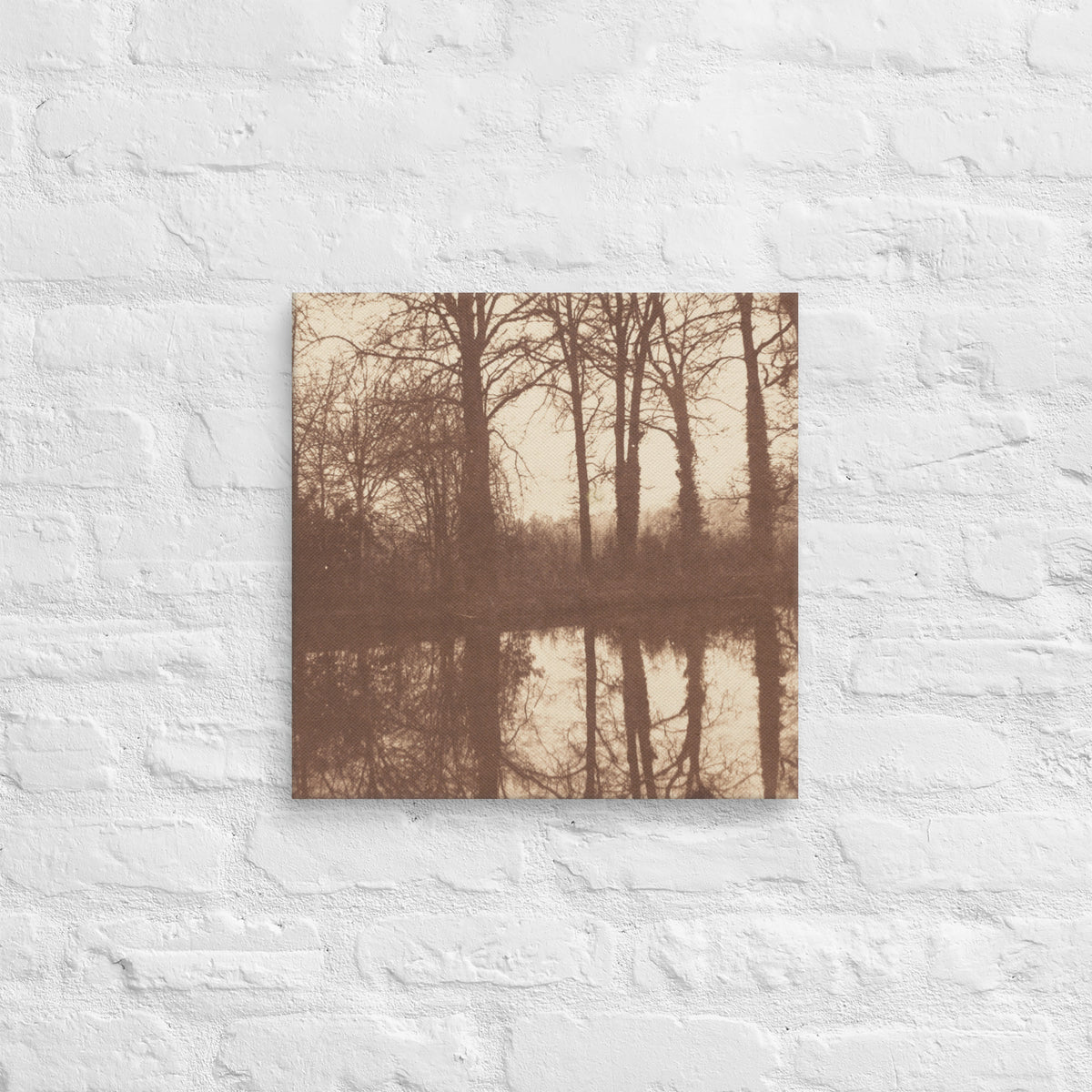 William Henry Fox Talbot, Winter Trees, Reflected in a Pond, 1841, Canvas
