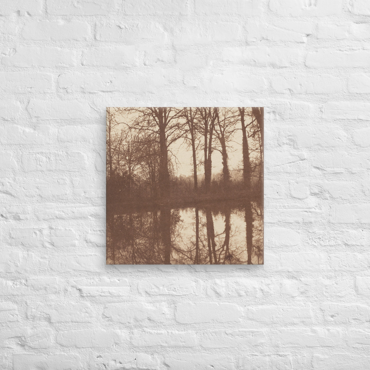 William Henry Fox Talbot, Winter Trees, Reflected in a Pond, 1841, Canvas
