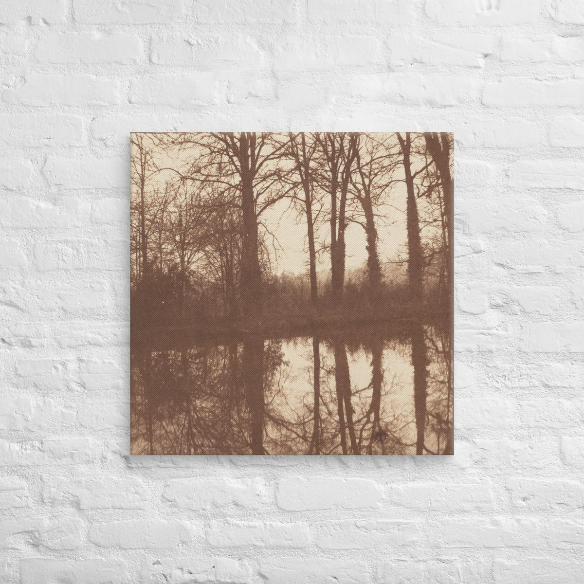 William Henry Fox Talbot, Winter Trees, Reflected in a Pond, 1841, Canvas