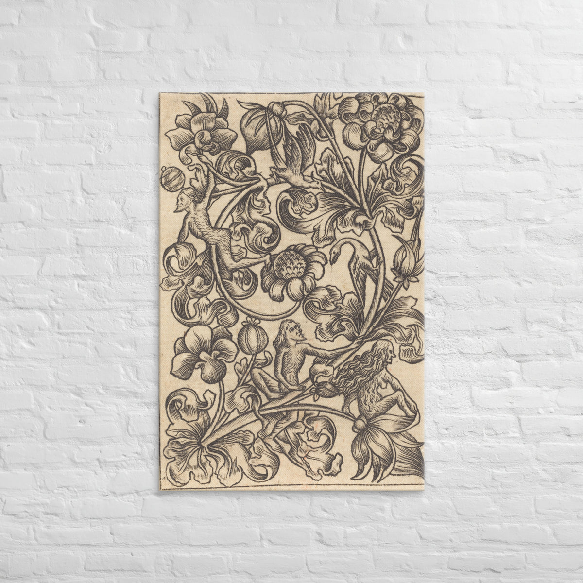 Follower of Master, E.S. Ornament with Wild Folk, Canvas