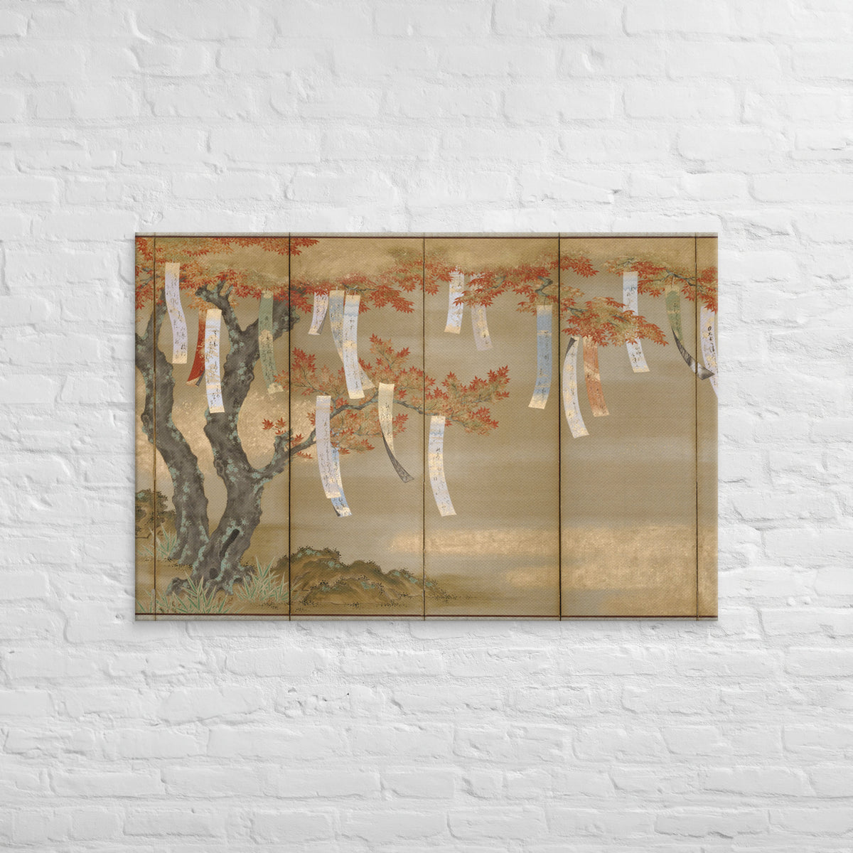 Tosa Mitsuoki, Autumn Maples with Poem Slips, 1674, Canvas
