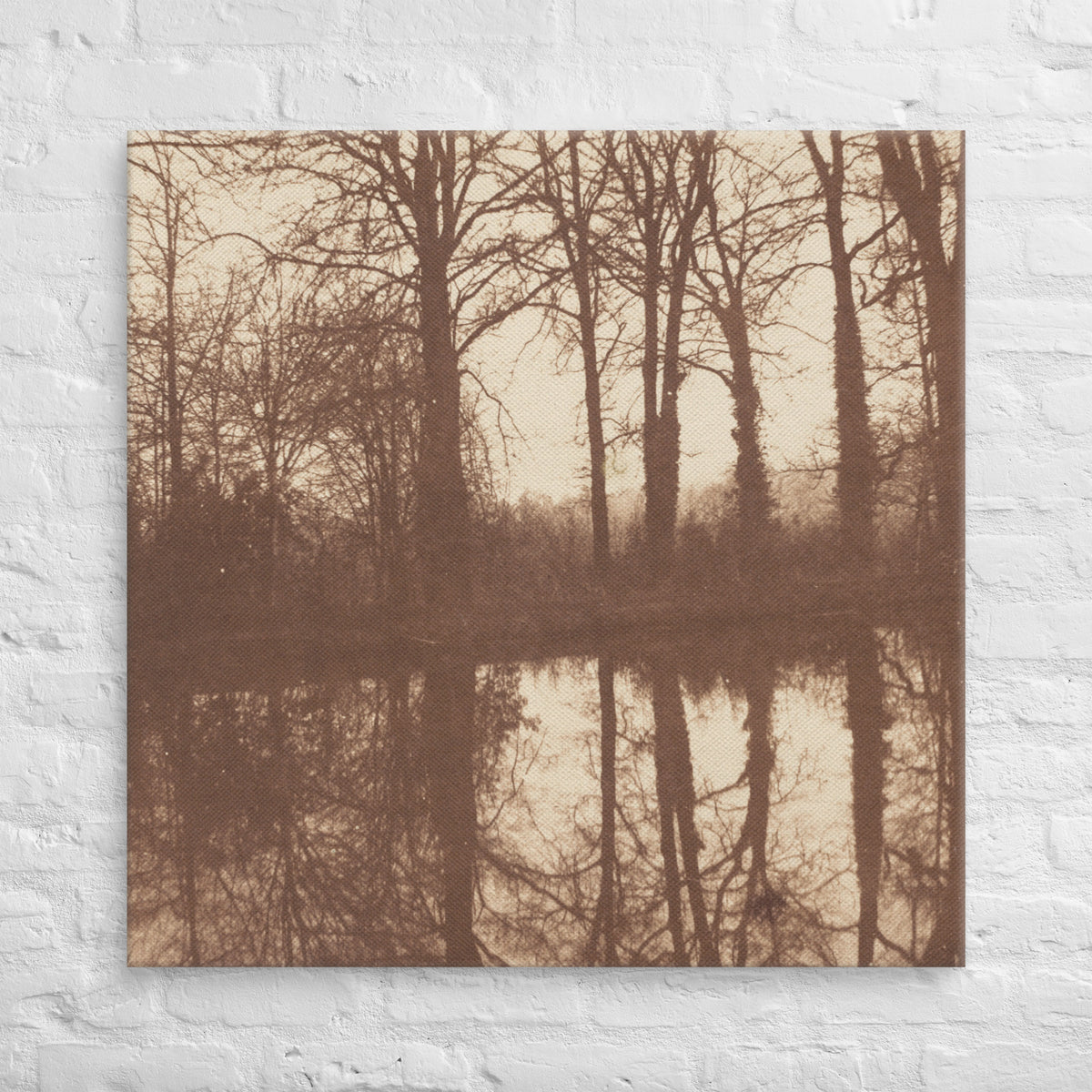 William Henry Fox Talbot, Winter Trees, Reflected in a Pond, 1841, Canvas