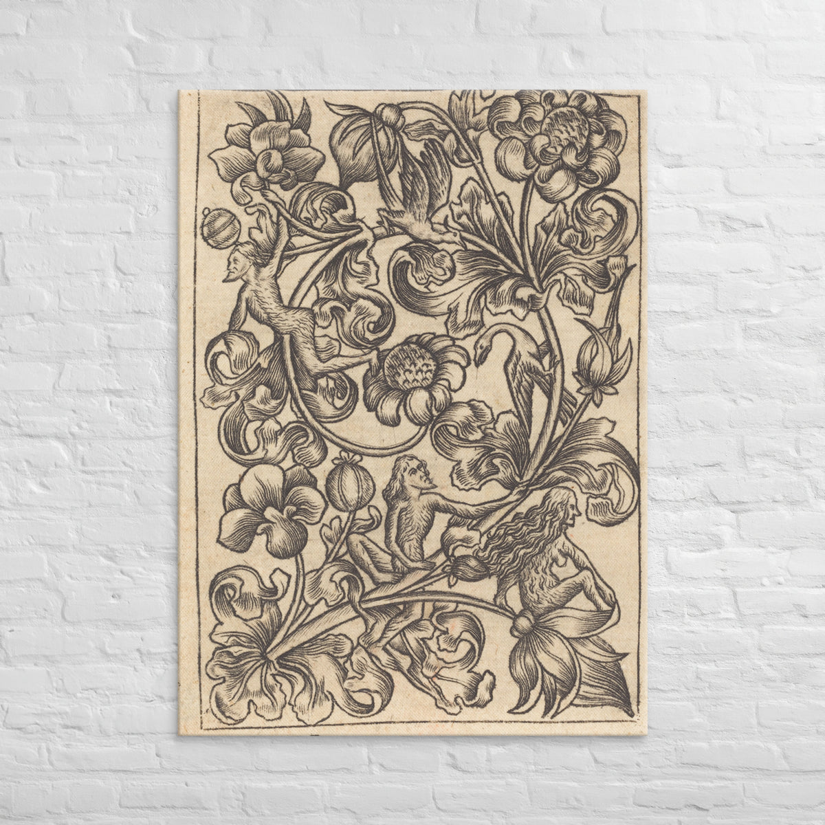 Follower of Master, E.S. Ornament with Wild Folk, Canvas
