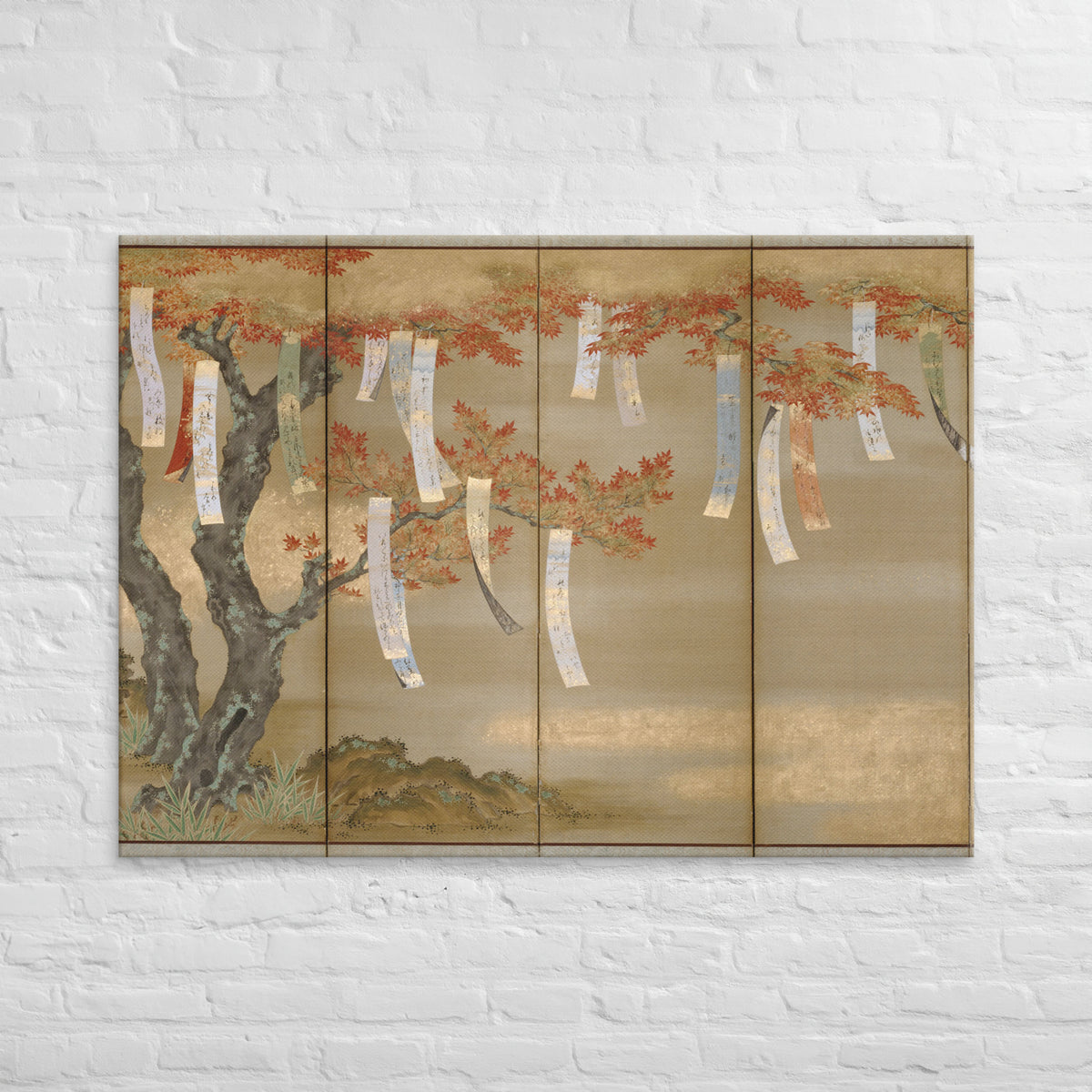 Tosa Mitsuoki, Autumn Maples with Poem Slips, 1674, Canvas