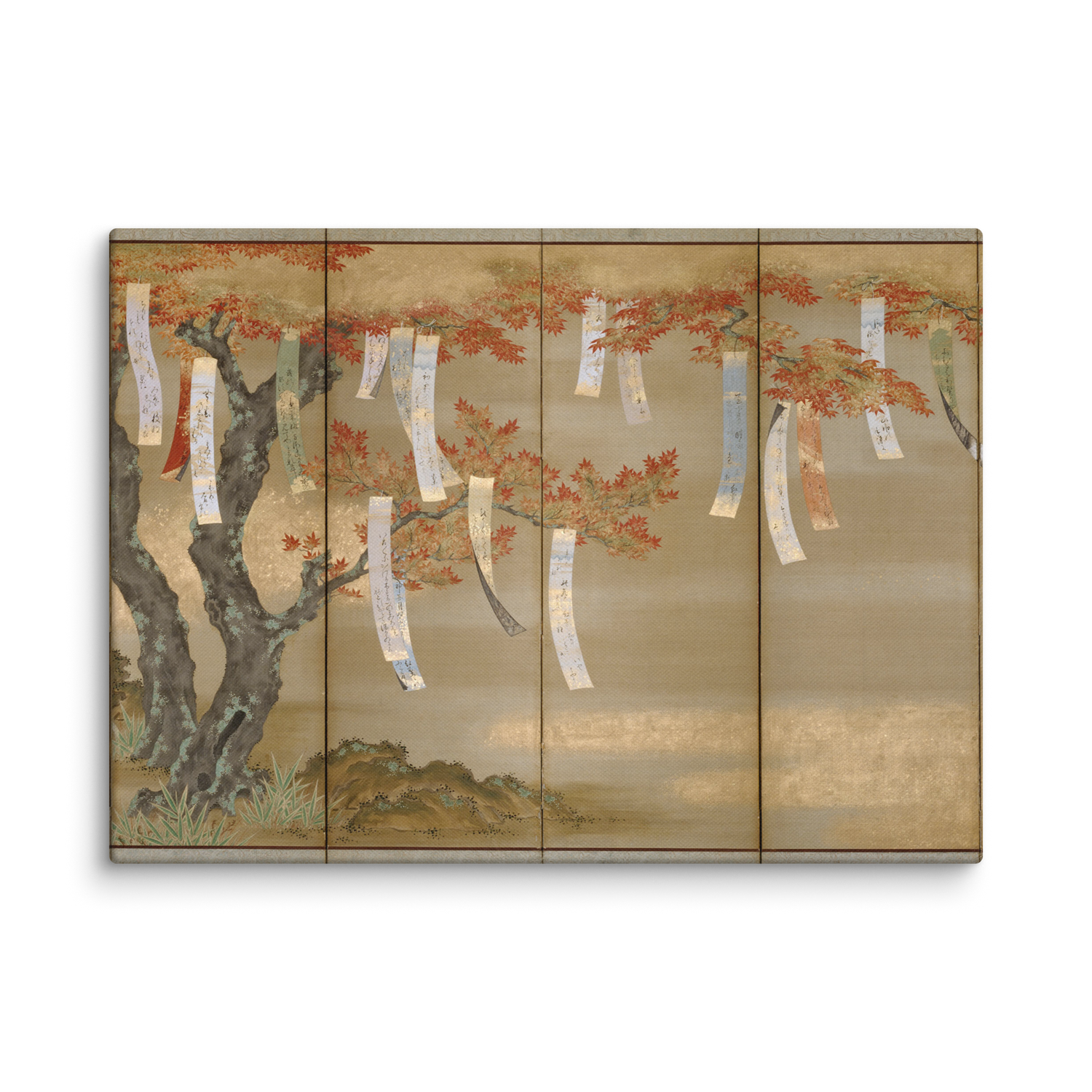 Tosa Mitsuoki, Autumn Maples with Poem Slips, 1674, Canvas