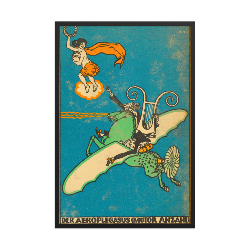 Moriz Jung, The Aeroplegasus, 1911, Framed