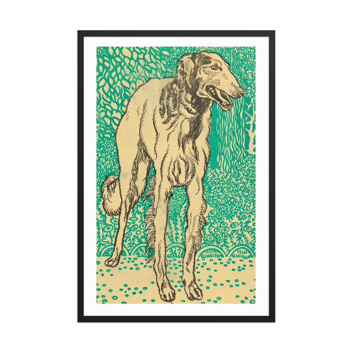 Moriz Jung, Greyhound 2, Framed