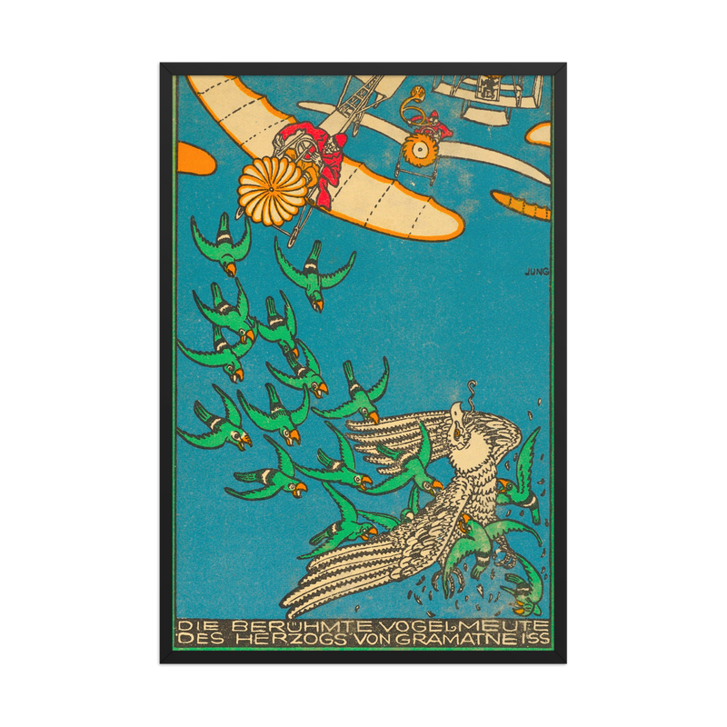 Moriz Jung, The Duke of Gramatneiss’s Famous Pack of Birds, 1911, Framed