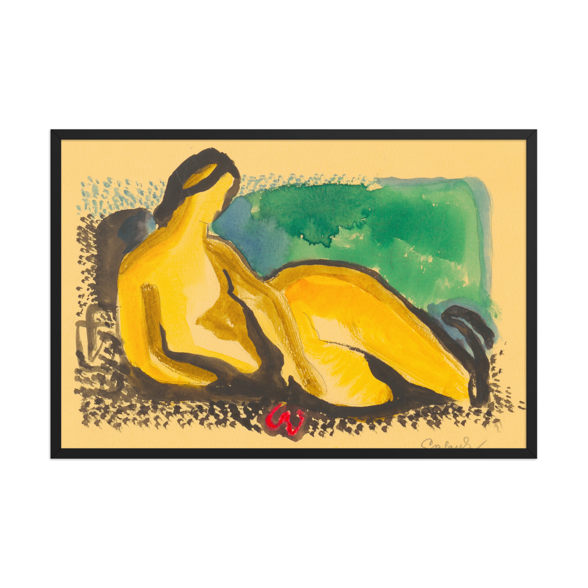 Mikulas Galanda, Lying Nude, Framed
