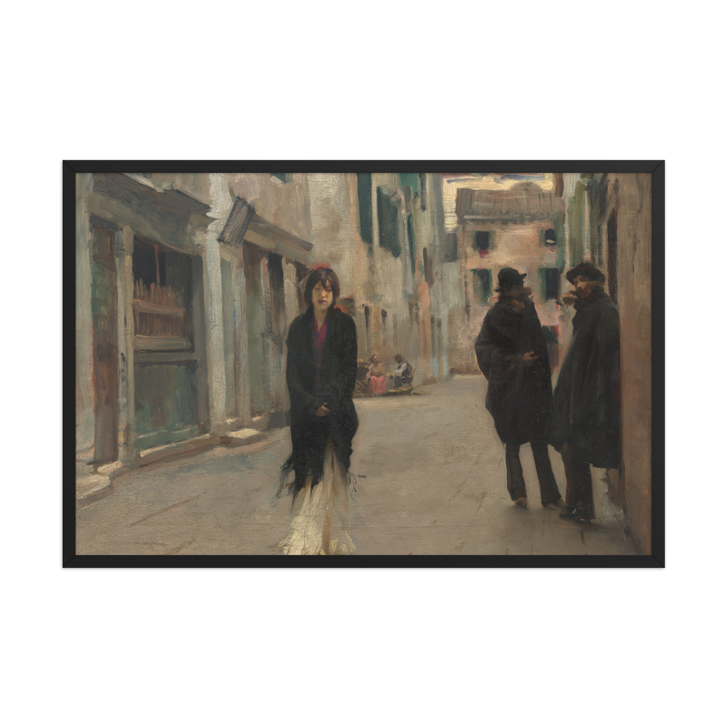 John Singer Sargent, Street in Venice, 1882, Framed