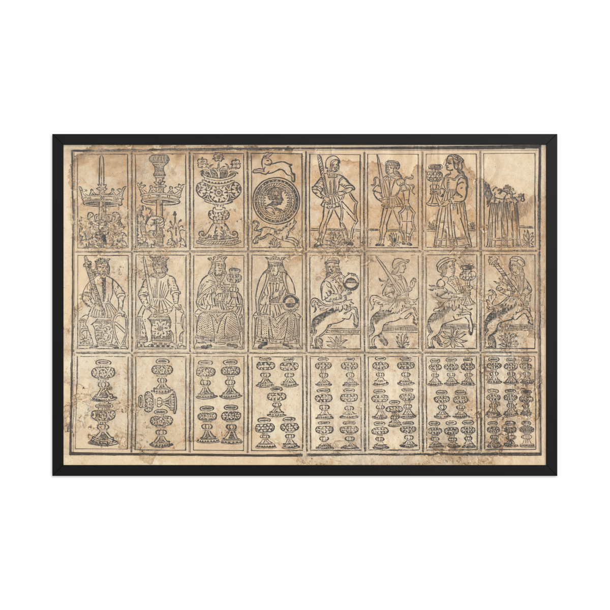 Italian Playing Card, 1951, Framed