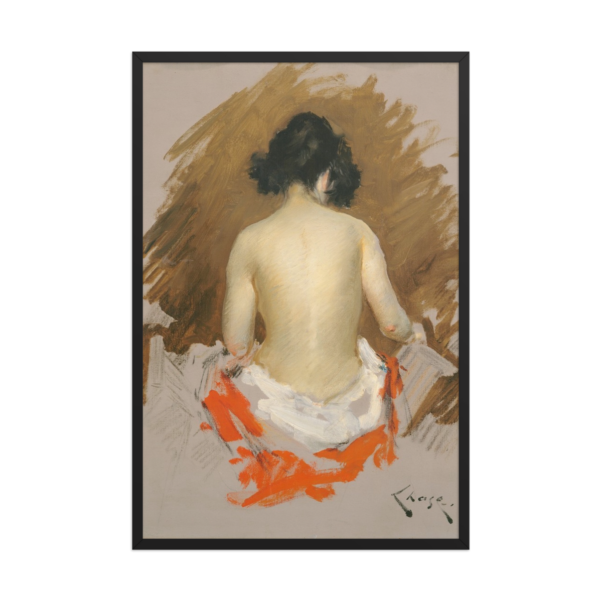 William Merritt Chase, Nude, 1901, Framed