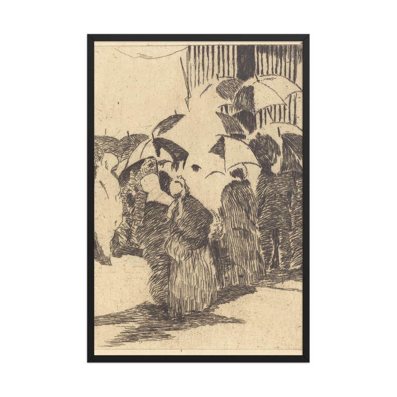 Edouard Manet Line in Front of the Butcher Shop, 1870, Framed