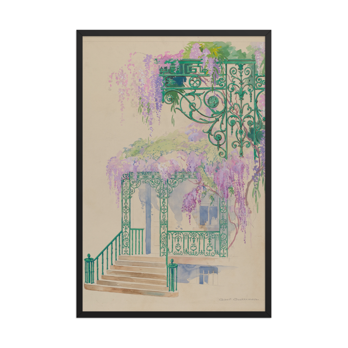 Gilbert Sackerman, Cast Iron Porch Railing, 1936, Framed